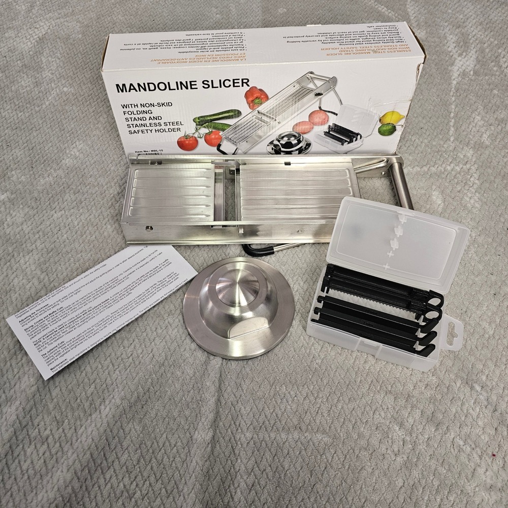 Winco MDL-15 Mandoline Slicer Set Stainless Steel
